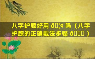 八字护膝好用 🦢 吗（八字护膝的正确戴法步骤 🍀 ）